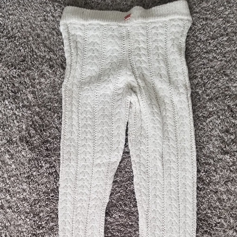 Beautiful For Love & Lemons Cable Knit Leggings, Ivory, Size Small, New w/o tags